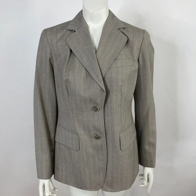 Chaqueta Blazer Ann Taylor LOFT 6 Beige Mujer Mezcla Lana Dos Botones Foto 1 de 4