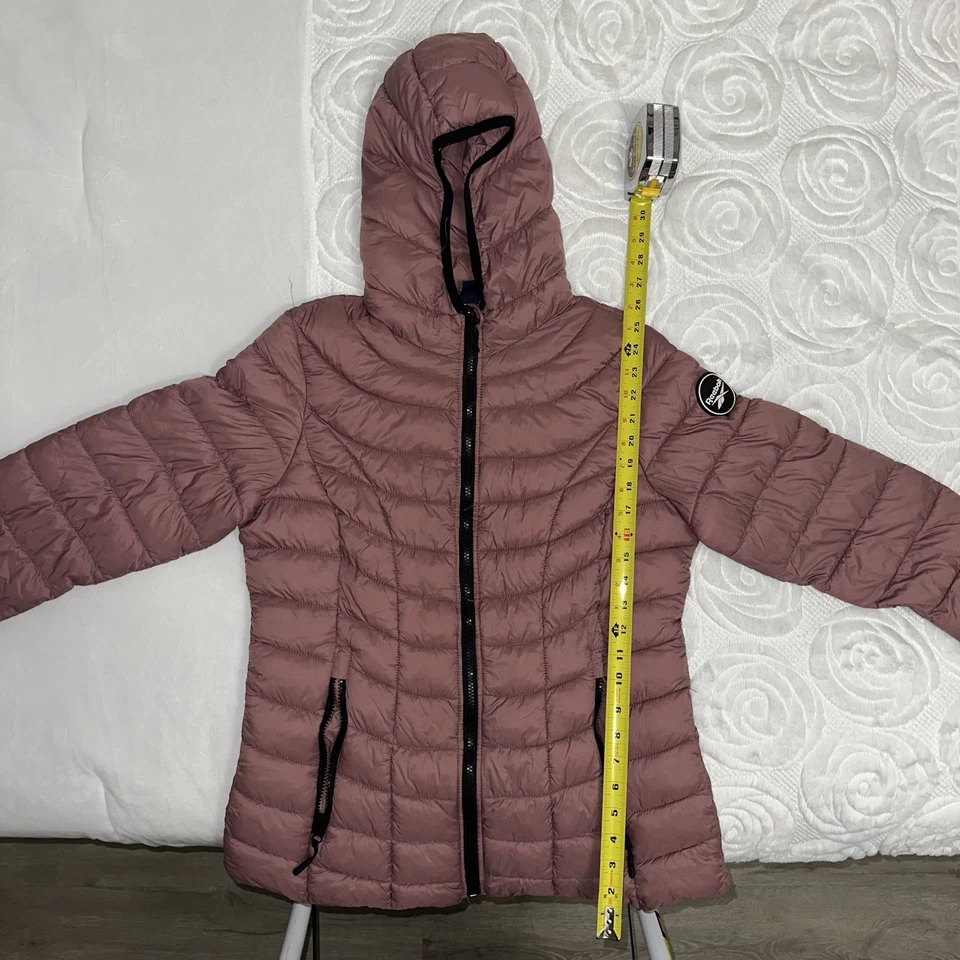 New REEBOK GIRLS HOODED QUILTED PUFFER GLACIER SHIELD LIGHTWEIGHT COAT  size M - Image 1 of 4