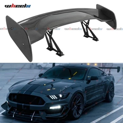 Alerón trasero de carreras de 57" de carbono para Ford Mustang Shelby GT500 estilo GT Foto 1 de 4