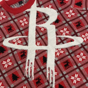 Houston Rockets Men’s Sweater Size Large Red NBA Long Sleeve Crew Neck - Picture 1 of 8