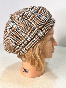 Cappello berretto Francesca’s Diana in tweed a quadri taglia unica 29 cm - Foto 1 di 10