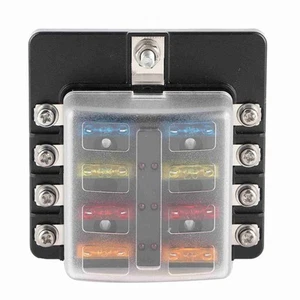 8-Way Screw Nut Terminal Box Block Holders With LED Indicator - Picture 1 of 21