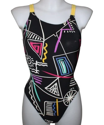 BADEANZUG SCHWIMMANZUG L1125 SOLAR BUNT SCHWARZ BUNT  MUSTER Gr. 36 NEU - Bild 1 von 2