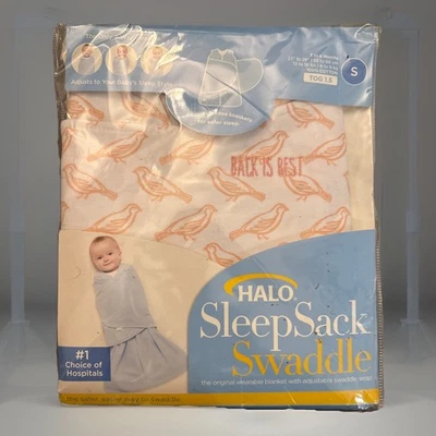 Saco de dormir Halo 100 % algodón 3-6 meses saco de dormir envoltura birdie estampado rubor Foto 1 de 3