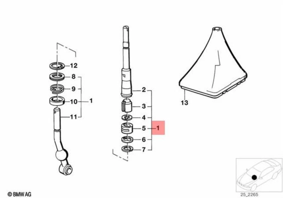 Palanca de cambios original BMW E21 E30 315 316 318i 320 320i 323i 325e 25111220326 Foto 1 de 1