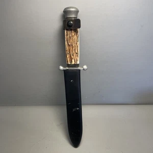 Anton Wingen Jr. Cuchillo de caza Solingen - "Othello Solingen" cuerno hecho a mano #D2 - Imagen 1 de 12