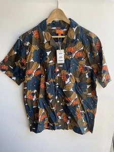 SIGUIENTE X Camisa Orla Kiely Grande Floral Retro Manga Corta Nueva Con Etiquetas - Imagen 1 de 4