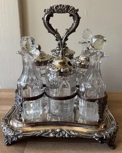 Waterhouse Hodson & Co Sheffield Sterling Silber, Kristall, Silverplate Cruet - Bild 1 von 21
