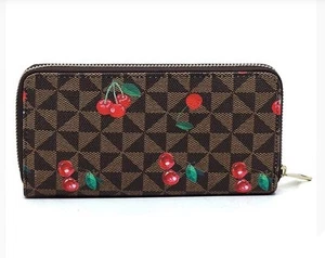 Cartera Muñequera Estampado Cereza Marrón Inspirada Nueva Sin Etiquetas Fruta Moda Cartera - Imagen 1 de 8