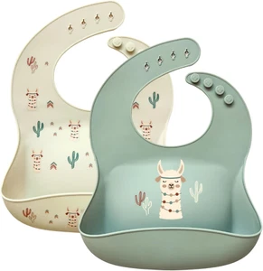 Silicone Baby Bibs - Soft Waterproof Bibs for Babies & Toddlers - Picture 1 of 12