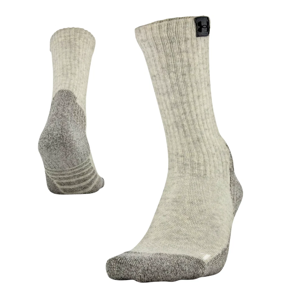Under Armour Adult Summit White Mid Crew Wool UA Hitch Cushion Boot Socks Sz 4-8 - Image 1 of 1