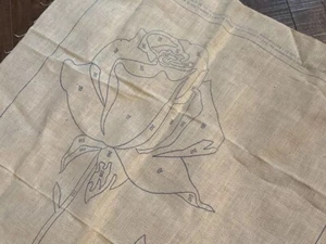 VTG American Thread Company Rug Foundation Numbered Rose Design Arts & Crafts - Picture 1 of 8
