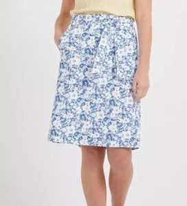 Sportscraft Liberty Skirt Sz 10 BNWT Jody Floral Blue White Knee Length A-Line - Picture 1 of 12
