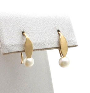 Ed Levin 14k Gold La Petite Pearl Earrings Large Size - Picture 1 of 6