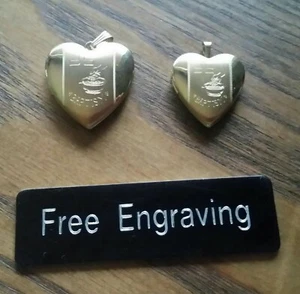 FREE ENGRAVING (PERSONALIZED) Gold Baptism Heart Locket - Picture 1 of 6