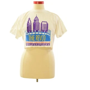 90s Screen Stars Revco Cleveland Marathon Cropped Graphic T Shirt Womens XL 1995 - Picture 1 of 3