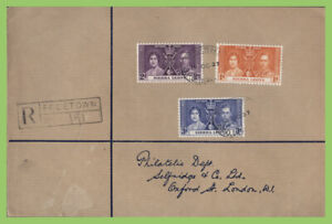 Sierra Leone 1937 KGVI Coronation set on registered cover