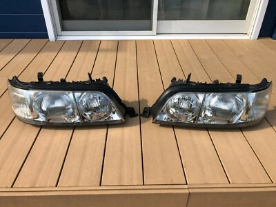 JDM 1996 Nissan CIMA Y33 Infiniti Q45 Halogen Headlights Lights Lamps Set OEM - Image 1 of 4