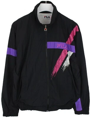 FILA Jacket Men's US 40 Lined High Neck Full Zip Elastic Bottom Black - Image 1 of 4