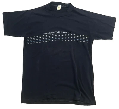 Camiseta azul rara de colección años 70 OKLAHOMA STATE UNIVERSITY M/L- 50/50 PUNTADA ÚNICA Foto 1 de 4