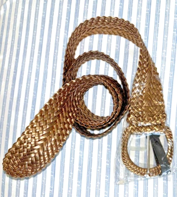 Mujer Grande 43" Largo Cinturón Cesta Tejido Trenzado Estilo Doble Punto Hebilla Foto 1 de 4