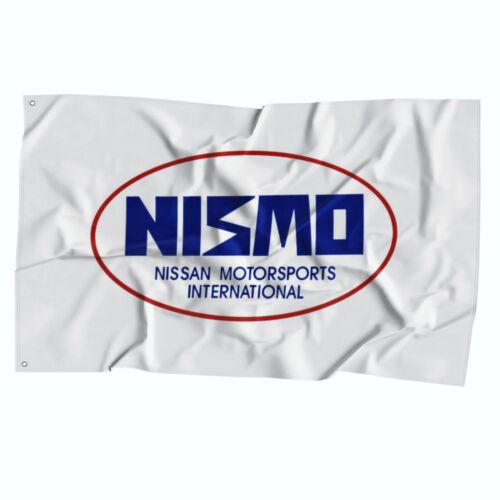 Nismo Vintage weiße Flagge (3x5 Fuß) japanisch Nissan Motorsport Auto Racing