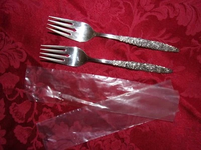 叉子老式餐具叉WM Rogers & Son IS沙拉  — 第 1/4 张图片