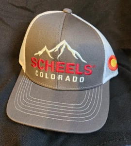 Scheels Colorado Cap Snap Back Mens Gray White Adjustable Logo Mesh Hat - Picture 1 of 3