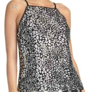 Rachel Silver shimmer animal print tank top small - Picture 1 of 9