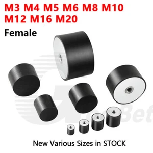 Rubber Mount Anti Vibration Female Buffer Bump Stop Damper M3 - M20 Cylindrical - Picture 1 of 64
