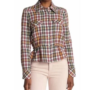 NWT Veronica Beard Shania Plaid Top Size 10 - Picture 1 of 12