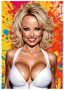 PAMELA ANDERSON * Custom ACEO * Fun Novelty * CELEBRITY * Art Card * ATC - Picture 1 of 2