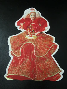Vtg Hallmark 1993 Happy Holidays BARBIE Christmas Easel Card BLANK - Picture 1 of 2