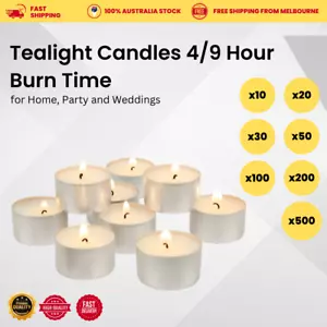 10,50,100,200,500x Tealight Candles 4 & 9-Hour Burn Time for Home Party Décor - Picture 1 of 8