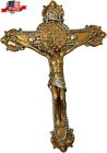 Antique Gold Crucifix Wall Cross Jesus Christ Christian Home Deco 10 Inch Gift