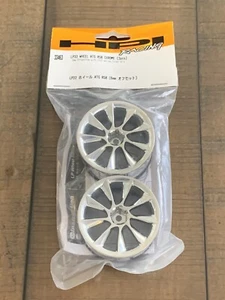 HPI 33463 LP32 Wheels ATG RS8 Chrome 6mm Offset NIP Tamiya Drift Tesla Style - Picture 1 of 2