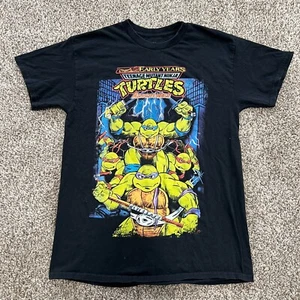 T-shirt Teenage Mutant Ninja Turtles primi anni adulto uomo taglia media nera - Foto 1 di 5