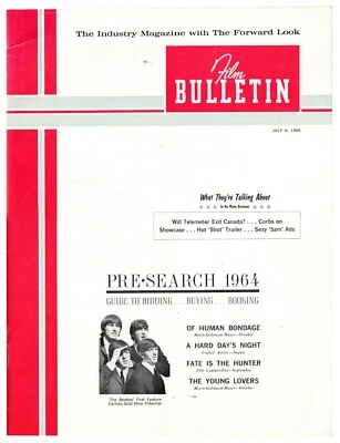 Beatles Hard Day Night July 6, 1964 Film Bulletin Magazine -  Cover Very Rare - Image 1 of 4