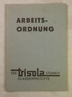 Arbeitsordnung VEB Trisola Steinach Glasdämmstoffe 1970 56 Pages GDR Thuringia