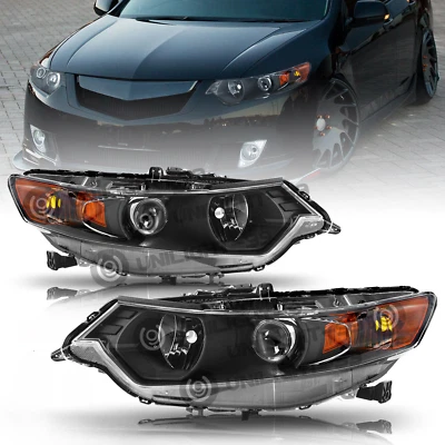 Faros modelo HID esquina ámbar carcasa negra para Acura TSX 2009-2014 DIESTRO+DERECHO Foto 1 de 4