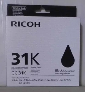 Ricoh Druckpatrone GC 31K black Aficio GX e 5550N 7700N 3350N 3300N 405688 OVP - Bild 1 von 1