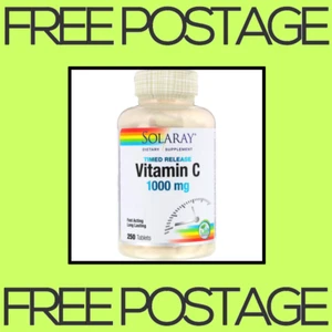 NEW Solaray, Timed Release Vitamin C, 1000 mg - 250 Tablets FREE SHIPPING - Picture 1 of 2