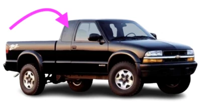 Se adapta a Chevrolet S10&GMC Sonoma 1997-2003 2D cabina EXT cuarto trasero derecho vidrio/oscuro Foto 1 de 4