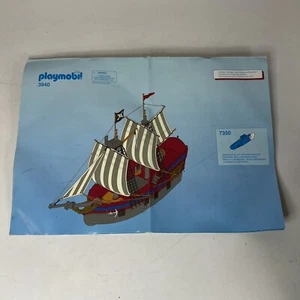 Playmobil Pirate Flagship Model 3940 Vintage Manual Instructions 2000 Germany - Picture 1 of 5