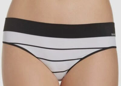 75 美元 Dkny 女式白色礼衣条纹弹力无缝丁字裤内衣 M 码 — 第 1/4 张图片
