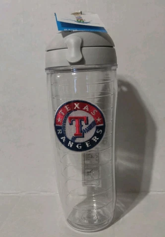 Tervis Texas Rangers 24oz. Acrylic Water Bottle White Lid MLB Cover