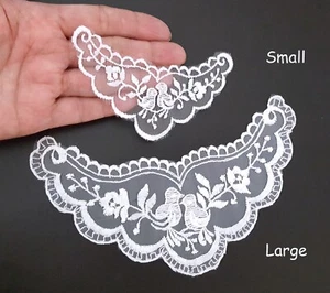 3-10pc Small Large Bird ptn White Neckline Collar Lace Patch motif Applique A24 - Picture 1 of 11