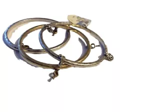 Lucky Brand $35 lucchetto e chiave tono argento 3 bracciali #116a - Foto 1 di 3