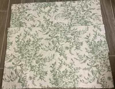 Par de fundas de almohada Laura Ashley Toile King 40 X 23 Shabby Chic floral Foto 1 de 4