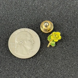 Vintage Beta Sigma Phi Sorority Yellow Rose Gold Tone Brooch Pin Pinback #51157 - Picture 1 of 2